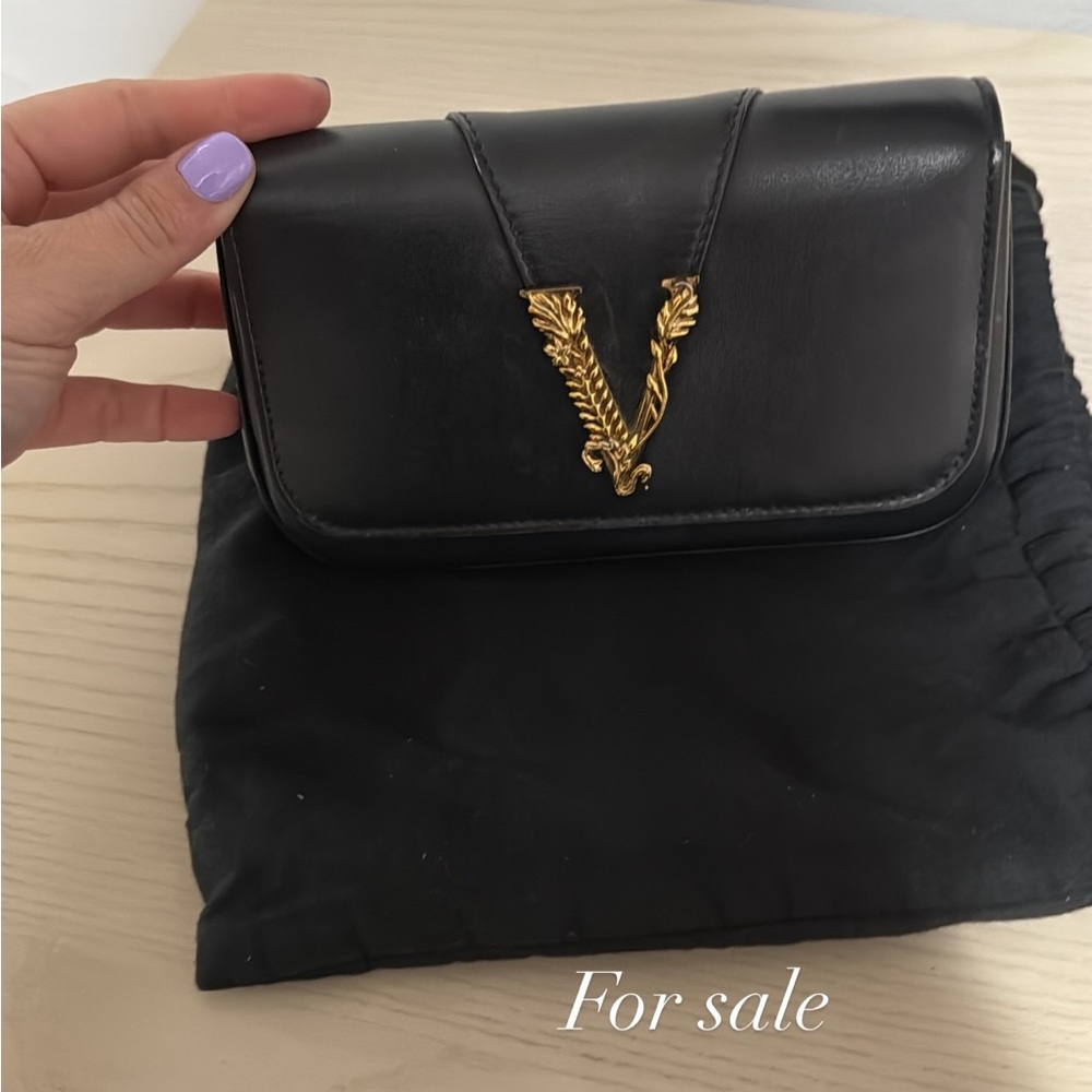 Versace Black and Gold Baroque Clutch